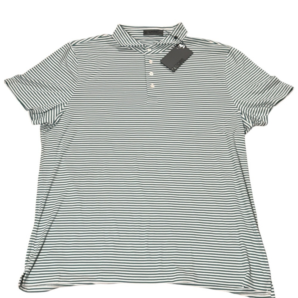 G/FORE Feeder Stripe Modern Spread Collar Tech Pique Men’s Golf Polo Stretch XXL